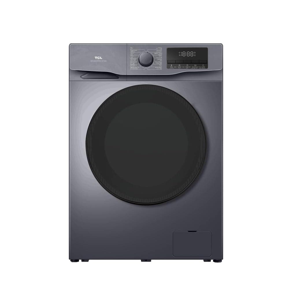 TCL Front Load Automatic Washing Machine 12 Kg, 1400 RPM, Partial Drying, LED Display, 75L Drum, Energy Efficient, Silver – Model P612FLG