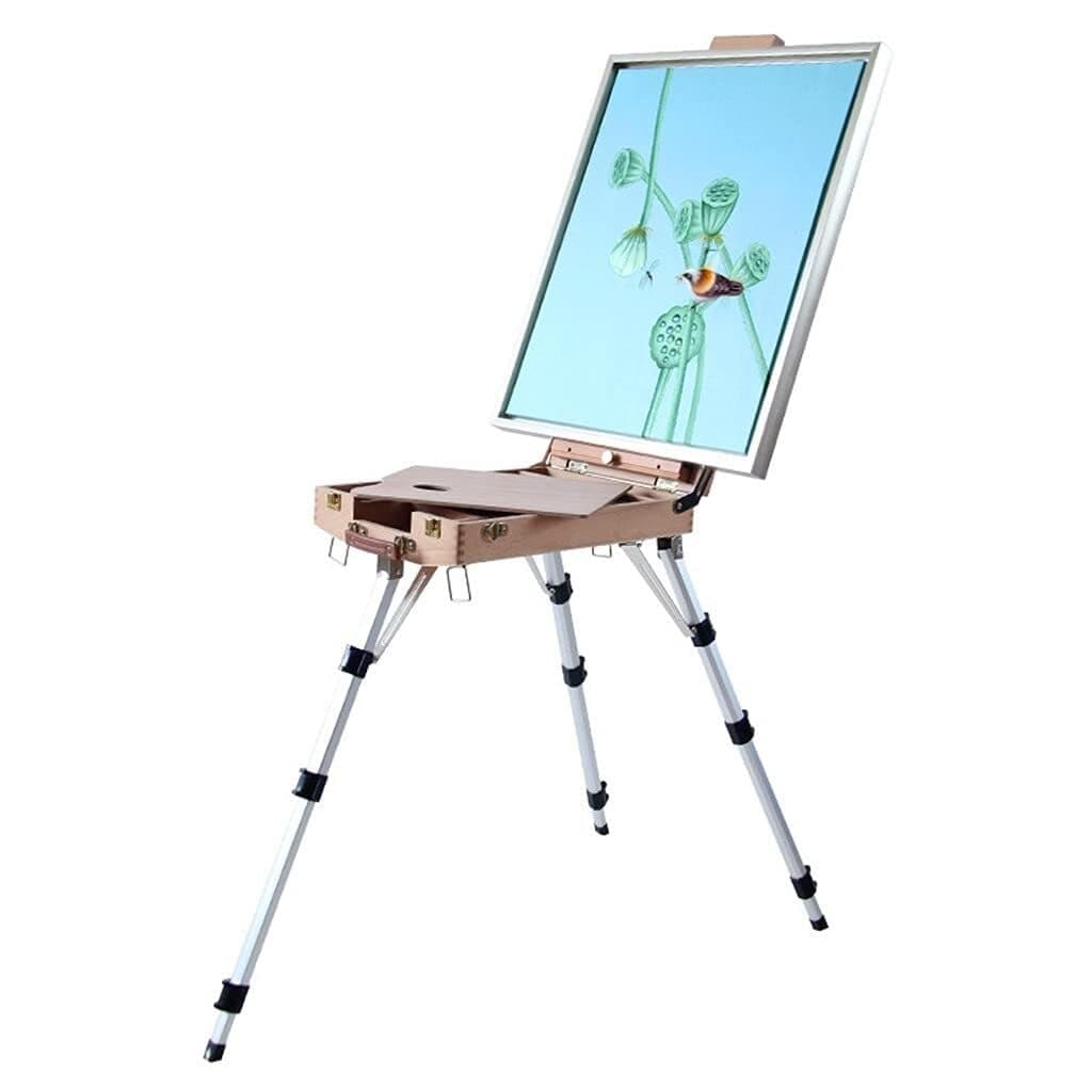 Adjustable Portable Wooden Table Easel with Aluminum Alloy Lightweight Folding Easel for Painting Drawing Art Supplies & Crafts - Perfect for Artists & Students