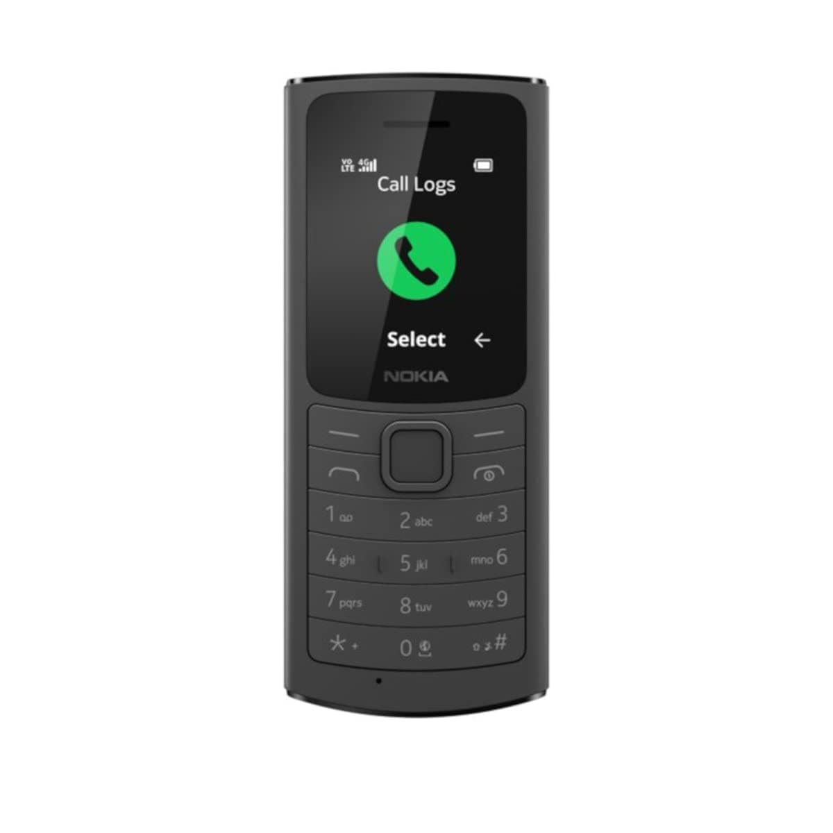 Nokia 110 4G Lte Smartphone (Dual Sim, 48MB Rom + 128MB RAM, GSM Only, No Cdma, Charcoal, International Version, Factory Unlocked)