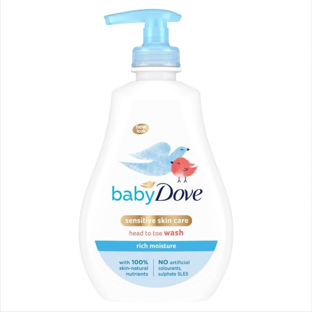 Baby Dove Rich Moisture Head‑to‑Toe Baby Body Wash | Hypoallergenic Tear‑Free Cleanser for Delicate Skin | No Parabens, No Sulfates, No Phthalates | 200ml