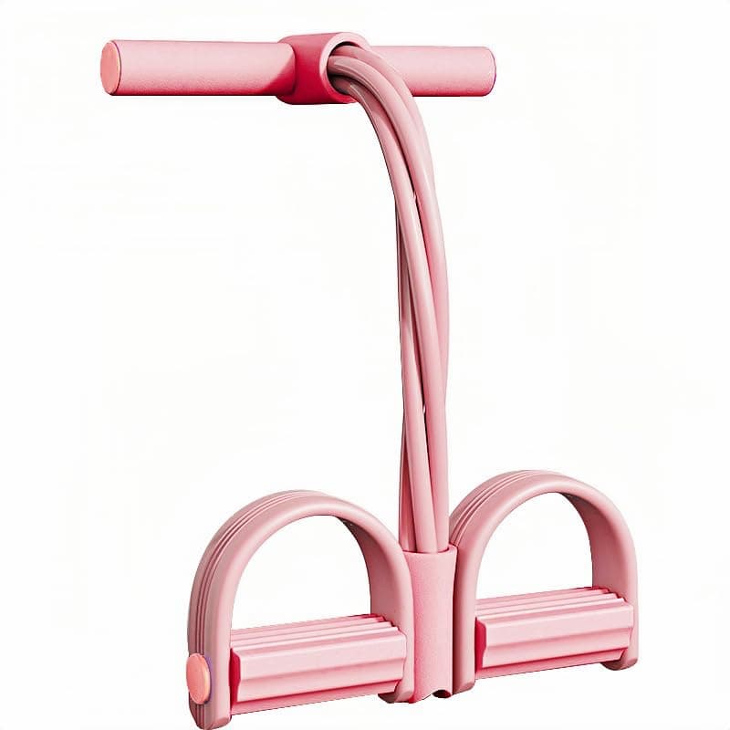 6-Tube Pedal Resistance Band Exercise Equipment, stretch bands for exercise,pink, Anti-Slip Handles & Foot Pedal, Multi-purpose Fitness Trainer for Home, Office, Home Gym,ادوات رياضه,ادوات رياضيه