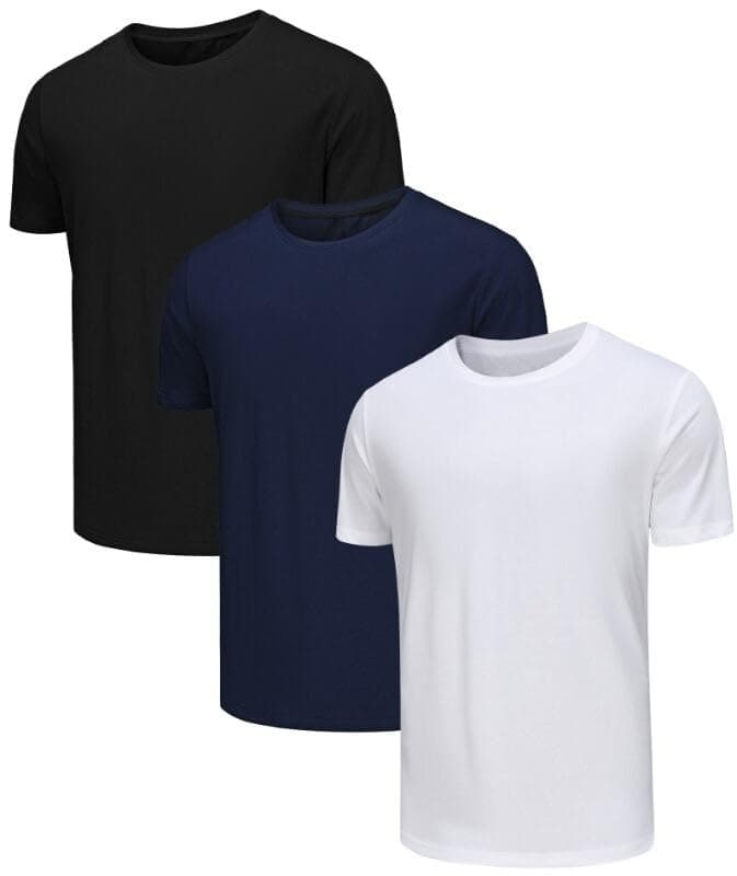 Zoofly Mens Cotton T Shirt Short Sleeve 3 Pack Crew Neck Plain T-shirts Basic Tee Shirt Top for Men