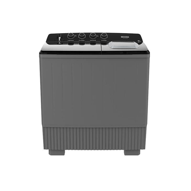 GSTT18XTB General Supreme Twin Tub Semi Automatic Washing Machine 18K,Dark Grey/Black, GSTT18XTB