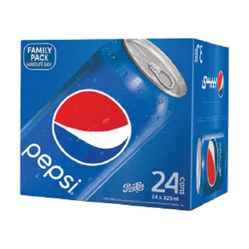 Pepsi Soft Drink, 24 x 325 ml, Blue