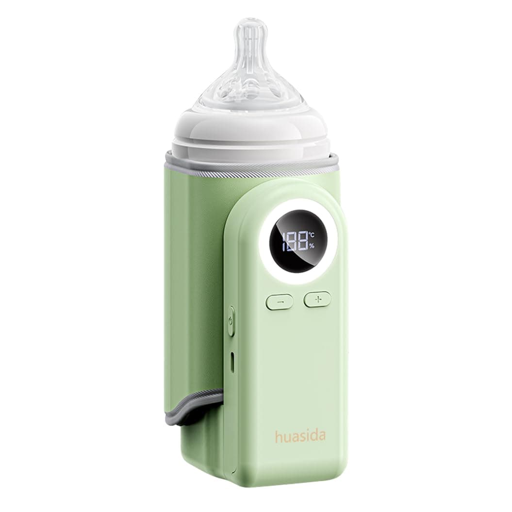 Portable Baby Bottle Warmer for Fast Heating and Keeping Milk Warm for Constant Temperature Compact and Light (Green)