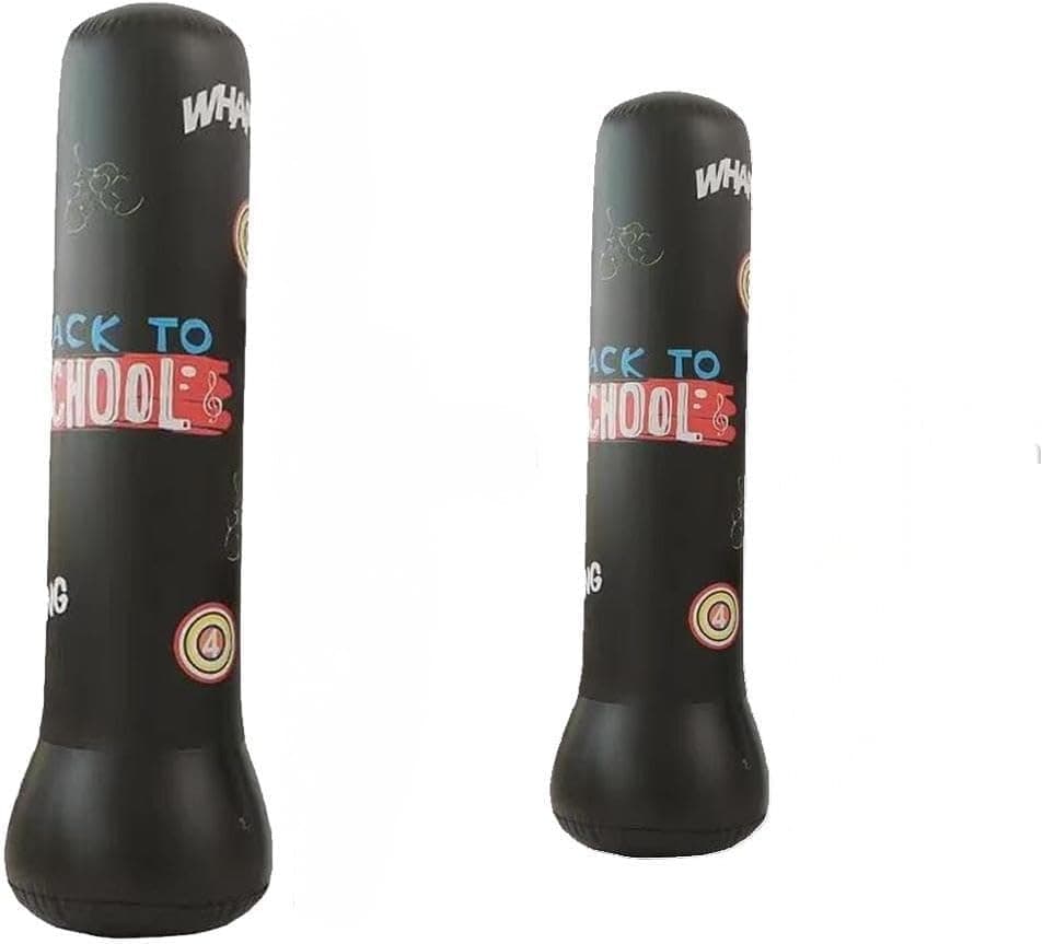 Leno Inflatable Punching Bag – Versatile Training Equipment for Kids & Adults, Ideal For Karate, Taekwondo & General Fitness - Black