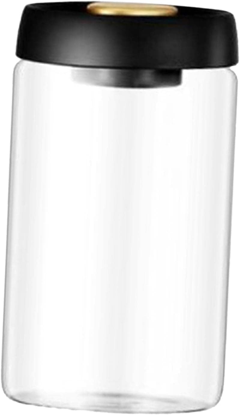 Tazweeq Vacuum Food Storage Canister 1200ml, Clear Glass Stackable Container with Vacuum Seal Lid, BPA-Free for Kitchen Pantry Storage