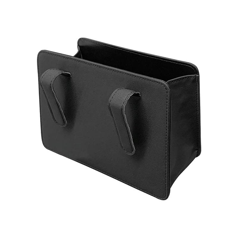 Paporich Car Trash Can, Leather Vehicle Trash Bin, Car Dustbin, Garbage Organizer Holder, Foldable Hanging Mini Cars Storage Bag Container for Auto, SUV,Black.