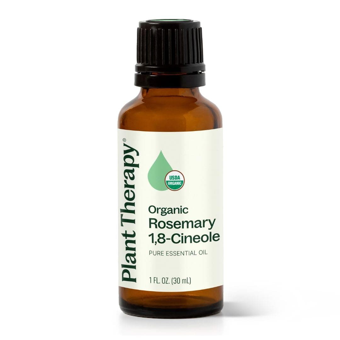 Plant Therapy USDA Certified Organic Rosemary Essential Oil. 100% Pure, Undiluted, Therapeutic Grade. 30 ml (1 oz).