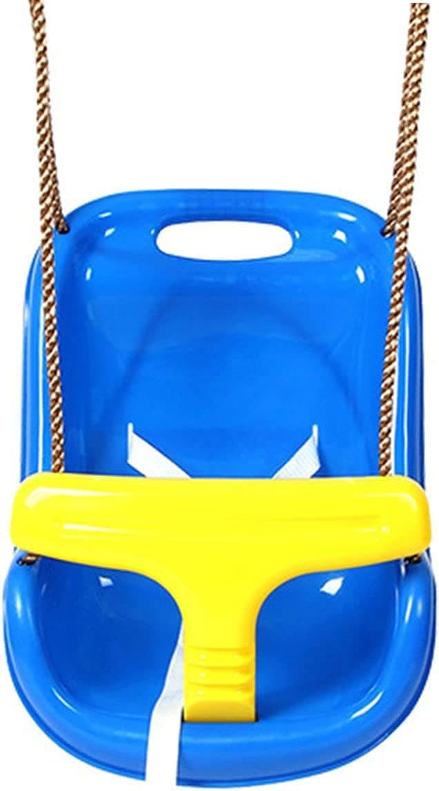 Funz Blue Plastic & Stainless Steel Contemporary Children's Swing Seat - 3-in-1 Multifunctional Outdoor & Indoor Swing Set - Adjustable Rope, Durable, Easy to Install - For Boys & Girls