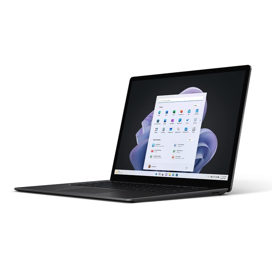 Microsoft Surface Laptop 5 Super-Thin 15 Inch Touchscreen Laptop - Black - Intel EVO 12th Gen Core i7, 8GB RAM, 512GB SSD, Windows 11 Home, UK plug, 2022 Model