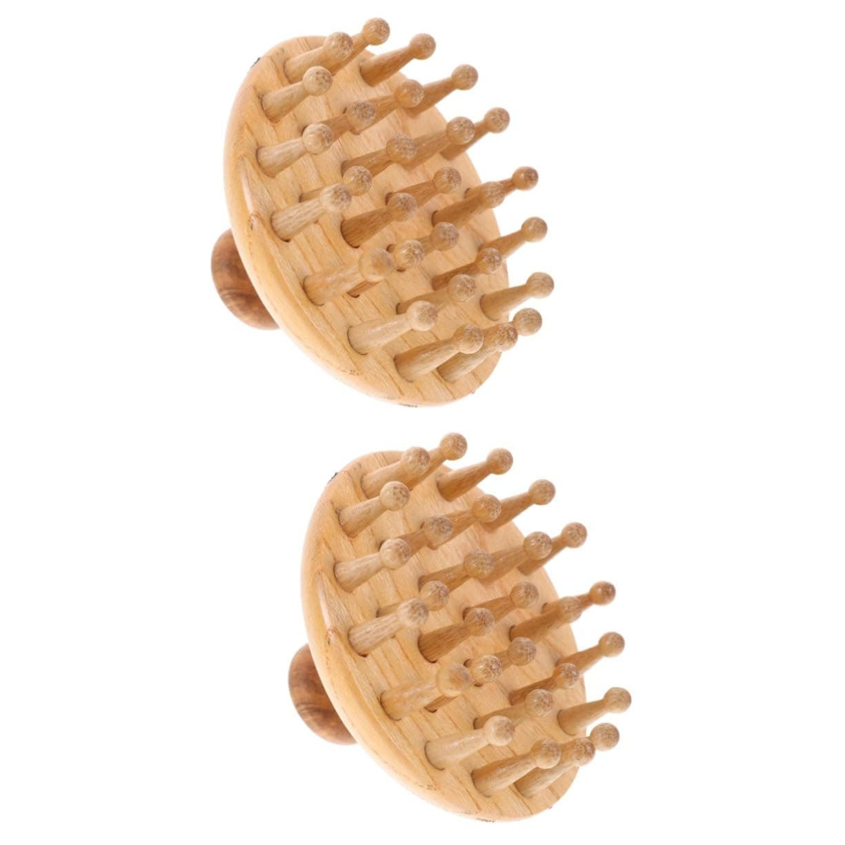 PLAFOPE 2pcs Scalp Massage Comb Wooden Relaxation Massage Tool Head Massager for Body Portable