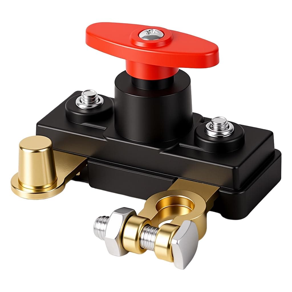 ELEPHANTBOAT® Car Battery Shut-Off Switch Disconnect Switch 12V Vehicle Universal Battery Master Battery Cut-Off Switch, Duty Safe Alloy Terminal Disconnect Switch for Honda, Toyota, Suzuki