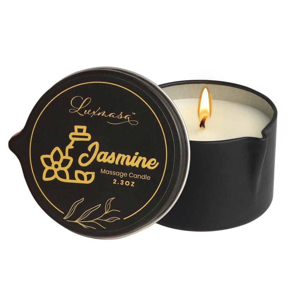Low Temperature Pure Natural Soybean Oil Candle Massage Wax, Home Scented Aromatherapy Candle for Body Treatment and Skin Moisturizing Jasmine Scent 2.35 OZ | Low Temp Oil Candle Wax for Skin Deep Moisturizing and Body Relaxation Stress Relief Couples Romantic Gift Date Night