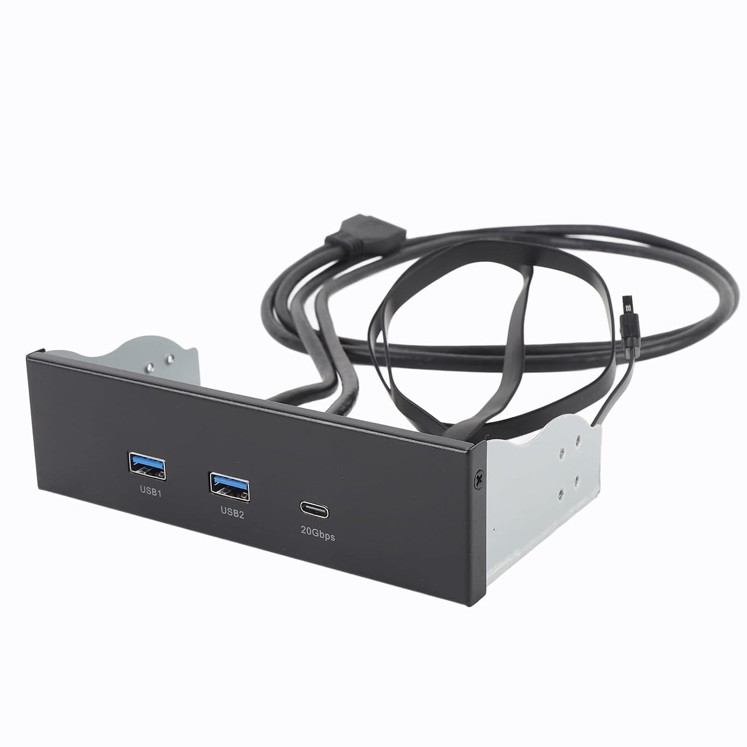 5.25 Inch Front Panel USB Hub, Internal USB Hub with 5Gbps USB A and 20Gbps Type C Header, 19 Pin Optical Drive Extension Panel, for PC Computer