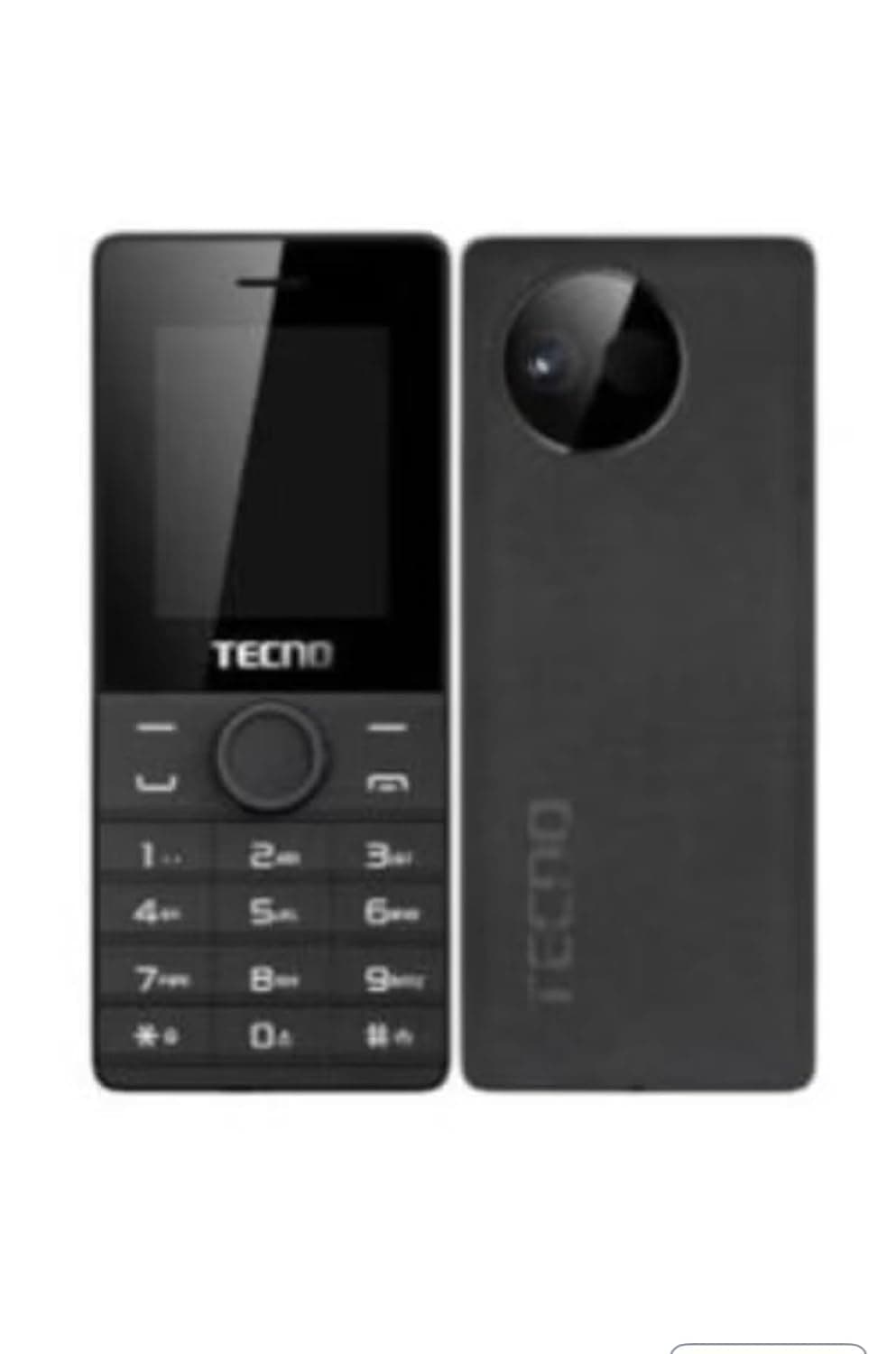 Mobile Phone Tecno T302 Dual SIM 1150mAh Battery 2.0 inch display FM Radio Lights Torch - Black