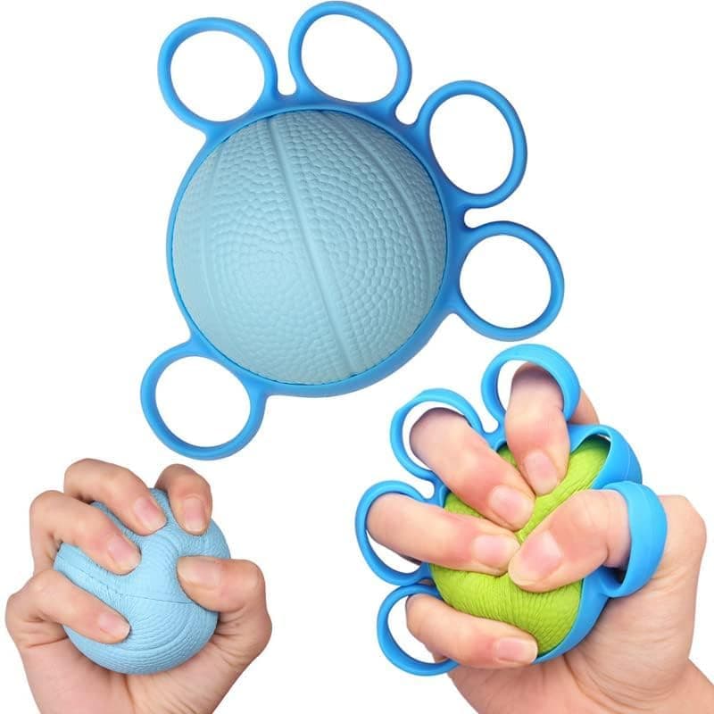 X spring Finger Exercise Ball, Adjustable Resistance Silicone Hand Grip Strengthener, for Grip Strength Training, Physical Therapy, Forearm & Wrist Rehabilitation with Stress Relief Function
