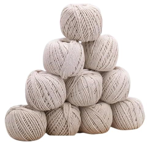 Twine, 10 Rolls 1.5mm ,DIY Crafts, Picture Display and Embellishments, Festive Twine for Gift Wrapping (Each 229 Feet),Beige