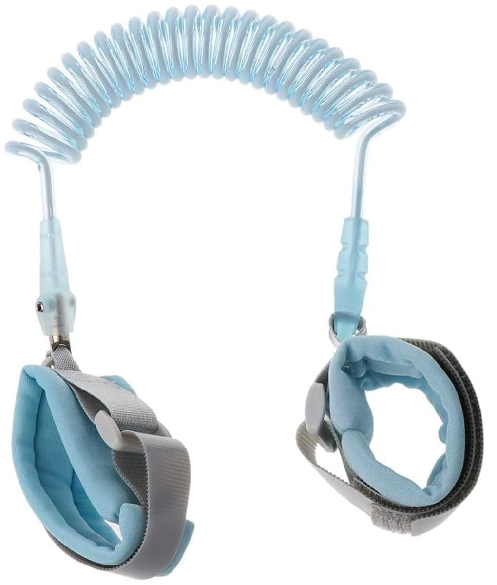 ECVV Baby Child Anti Lost Wrist Link Safety Harness Strap Rope Leash Walking Hand Belt Band Wristband for Toddlers, Kids (Blue, 2.5 m)