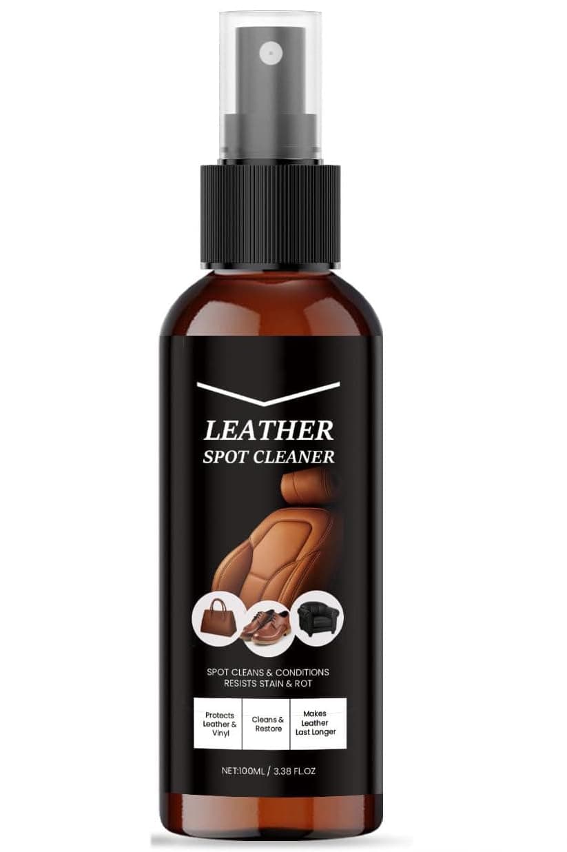 Leather Spot Cleaner Conditioner, Natural Plant-Based Leather Cleaner for Shoes, Boots, Car Seats, Furniture Purse, Stain Remover, UV Protection (100ML)