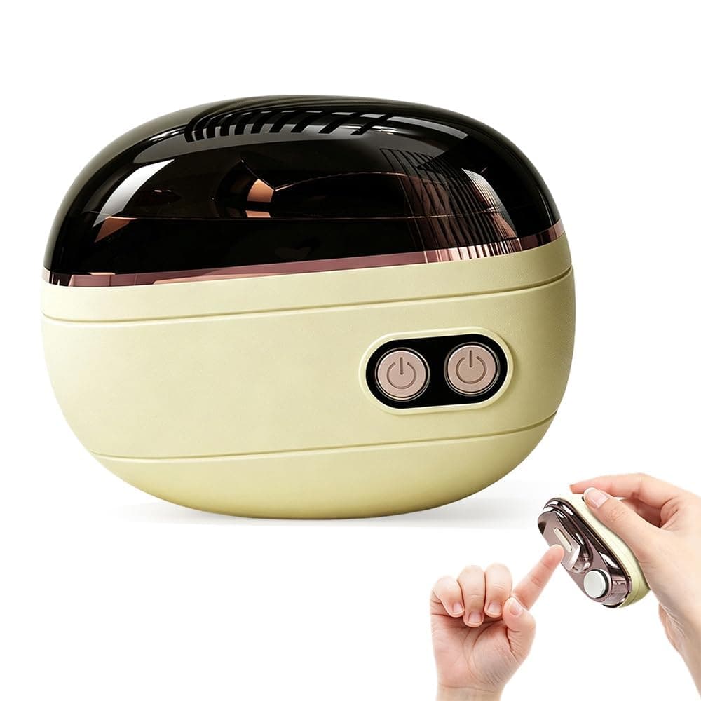 Electric Nail Clipper, 2 In 1 Upgraded Smart Clipper and Polisher, USB Rechargeable Trimmer, Nail Grinder with Debris Container and LED Light for Adults Seniors Baby Kids, 1Pcs Light Beige