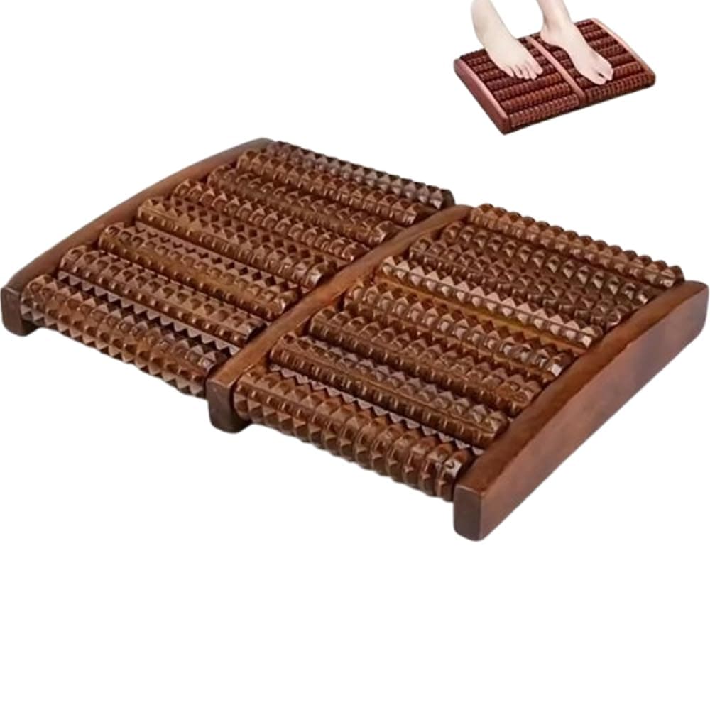 Foot Massage Roller – Wooden 8-Row Acupressure Massager for Relaxation, Circulation & Pain Relief Acupressure Roller