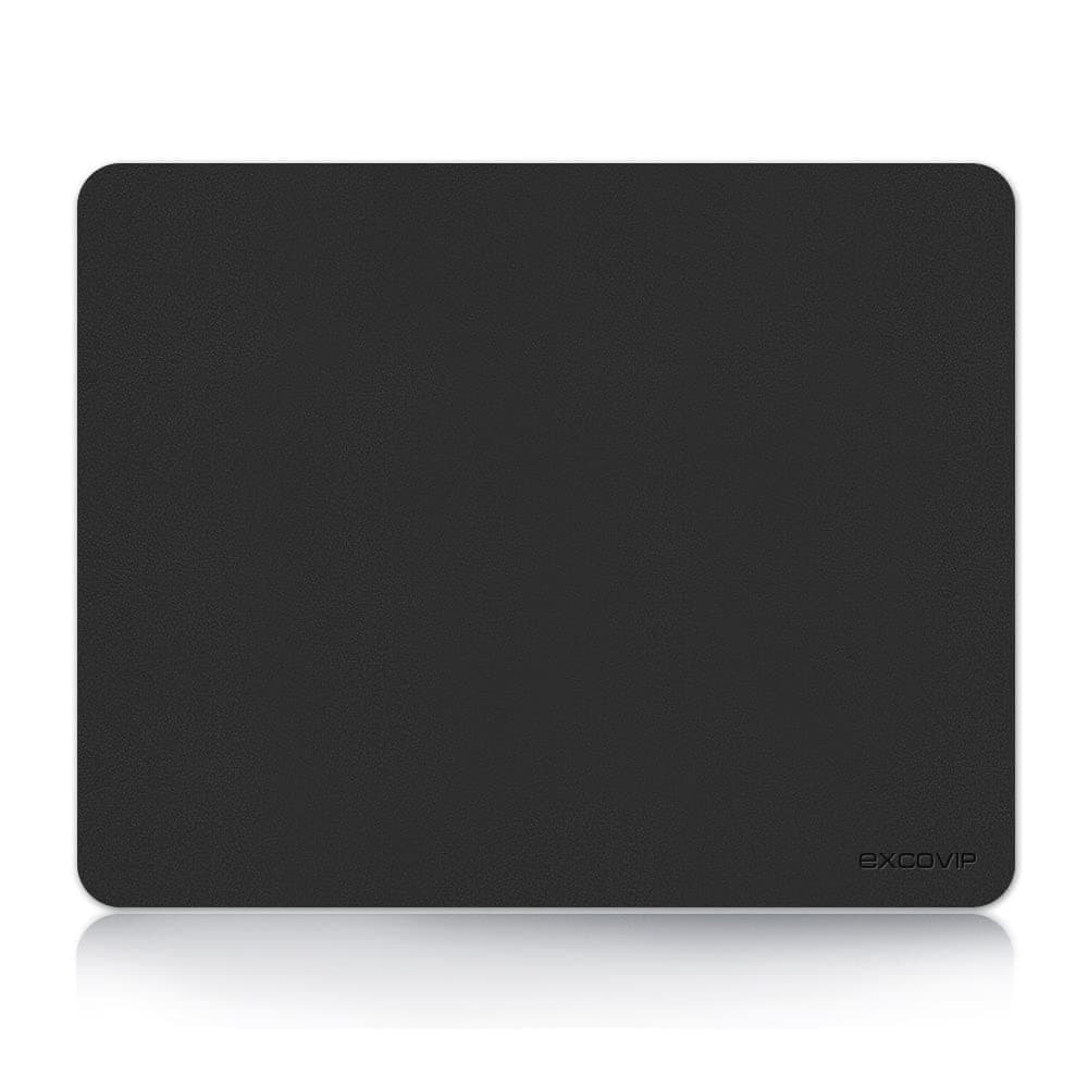 EXCOVIP Mouse Pad, Non-Slip PU Leather Desk Pad Waterproof Desk Pad Protector, Desk Writing Mat for Office Home, Small Size(Black)