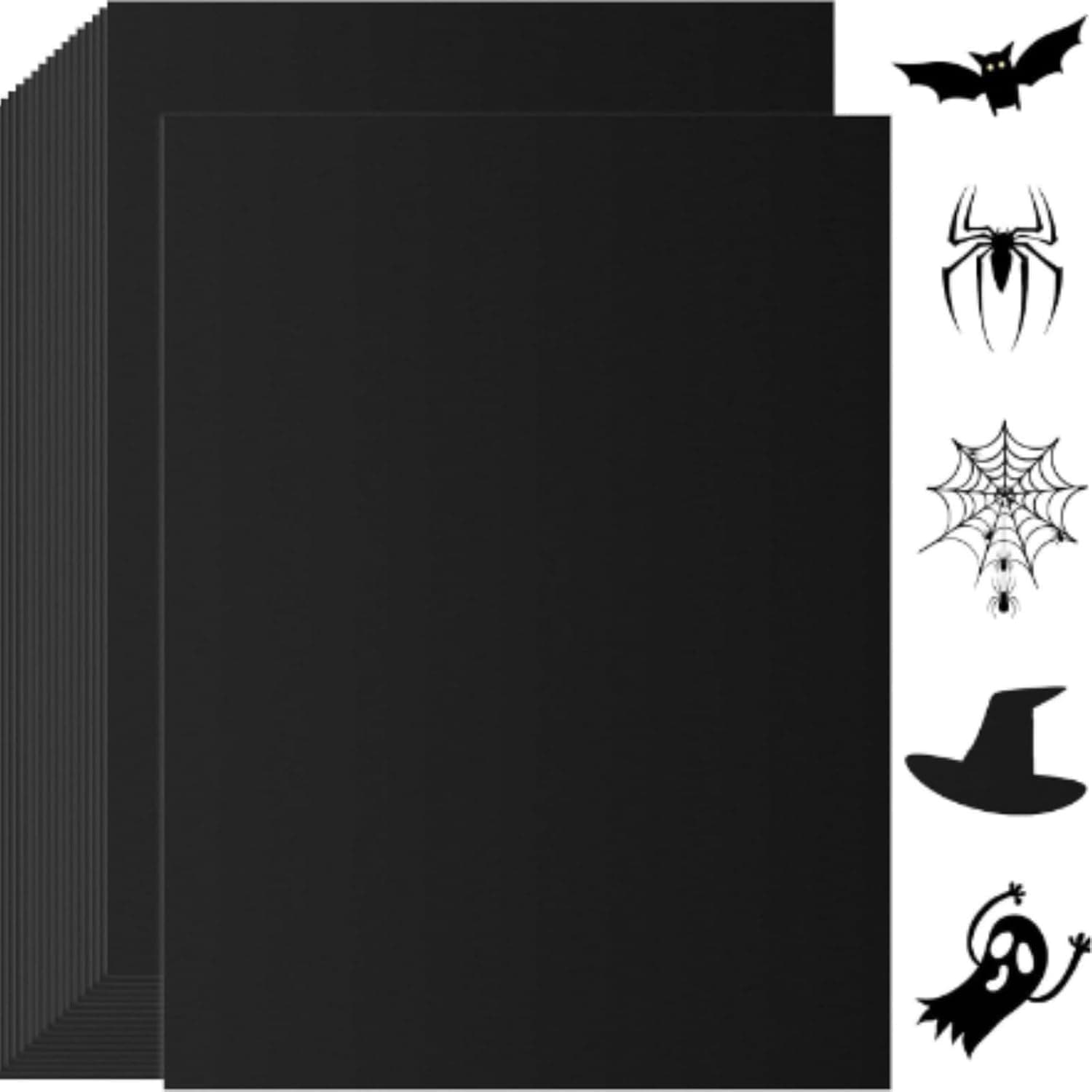 Black Cardstock Paper 250 GSM 8 5 11 Inch Thick Smooth - Heavyweight for Printer Scrapbook Crafts