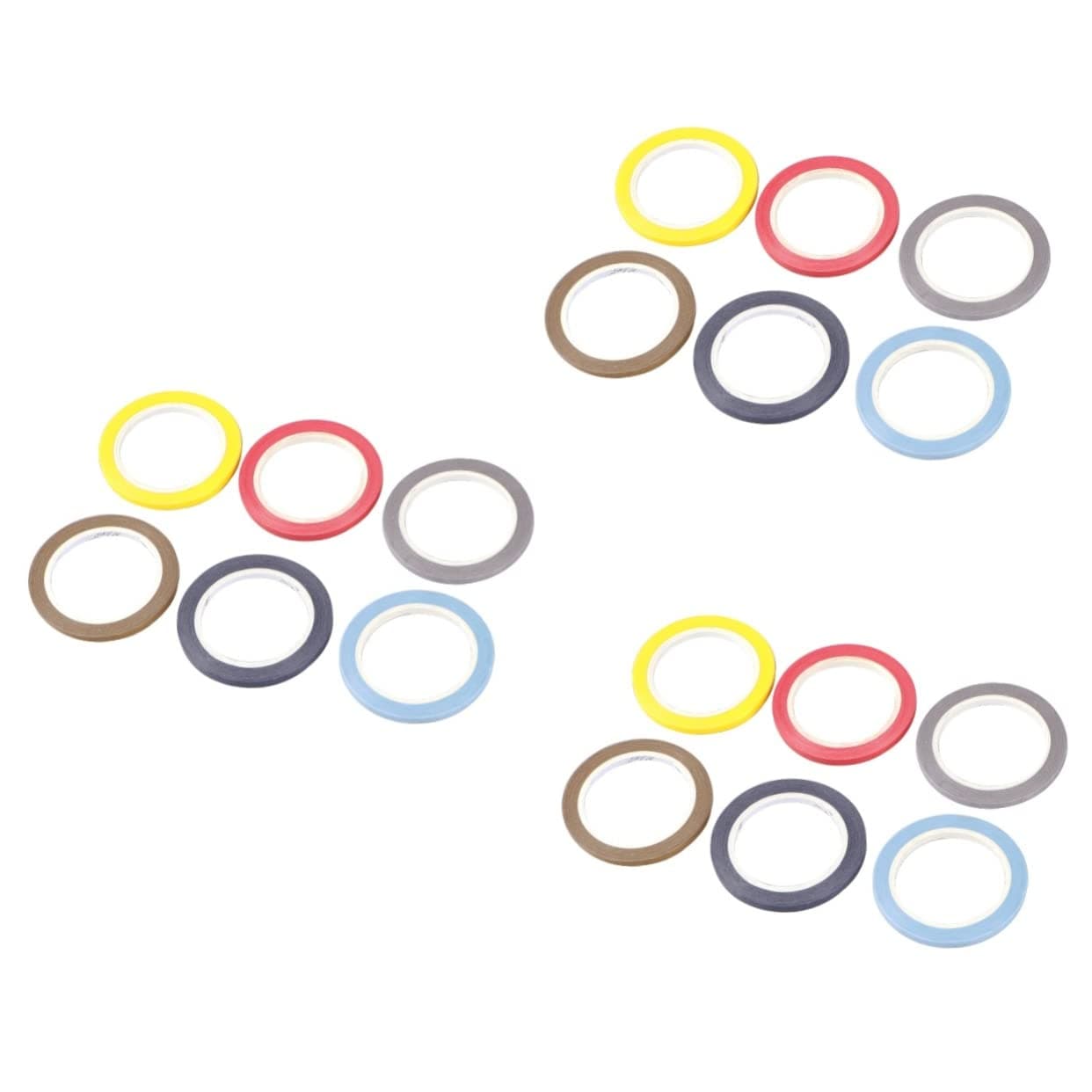 18 Rolls Fine Masking Tape Adhesive Tape Set Color Tape Glue Tape Cassette Tape Gift Tape Photo Album Tape Gift Wrapping Tape DIY Paper Tape Clothing Table Whiteboard Stickers Line