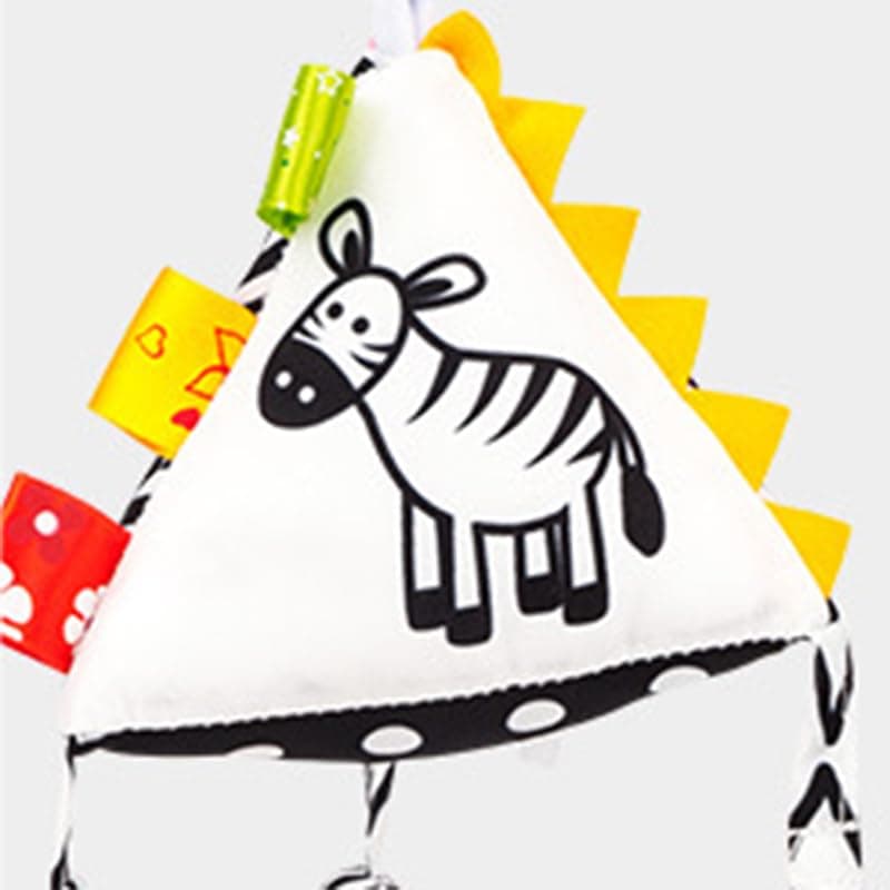 Cryfokt Soft Elastic Fiber Black White Stroller Toy for Stimulating Vision and Concentration of Babies (Triangular)