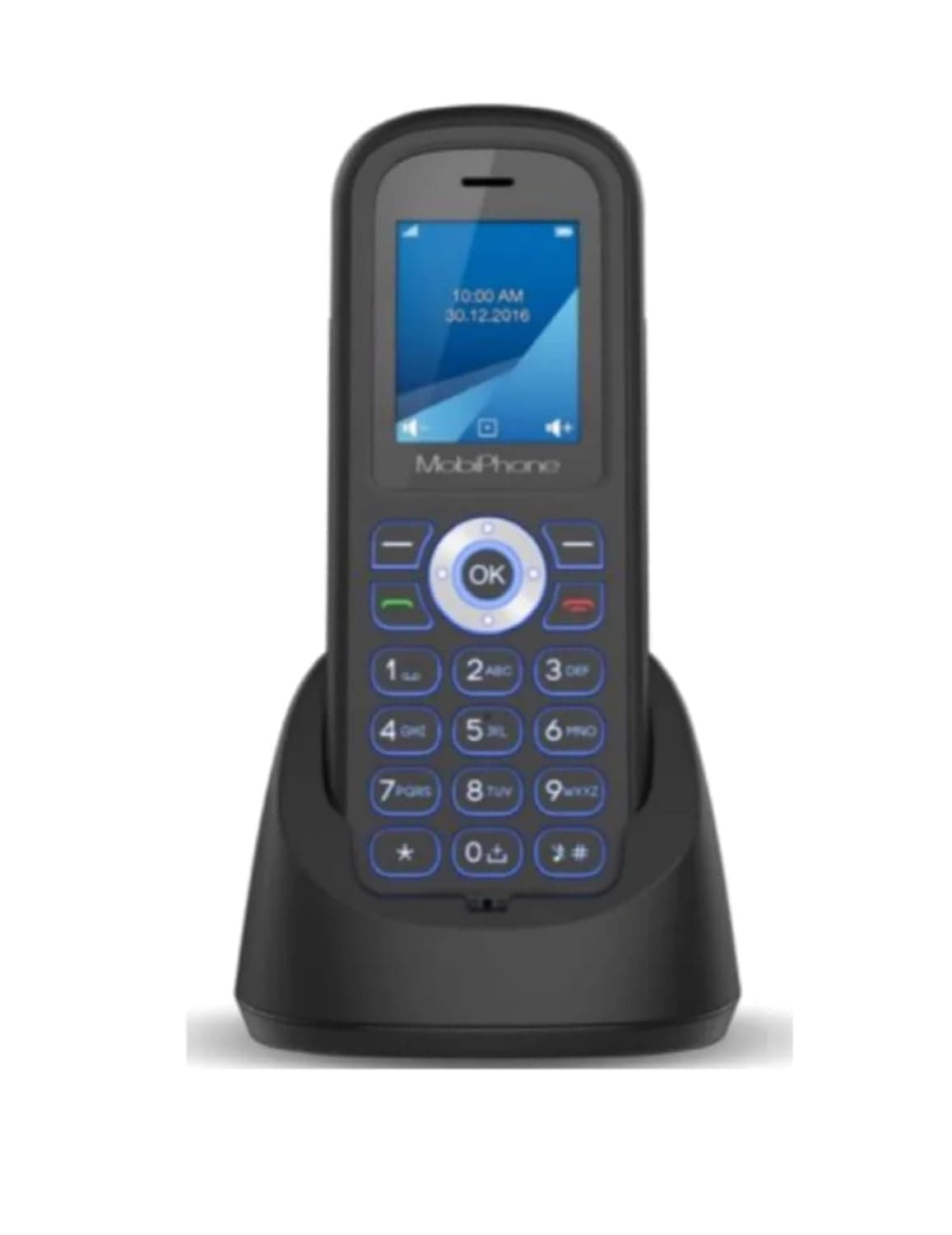 H30 SIM Mobile Phone with Desktop Charging Dock Suitable for Hotels, Offices and Companies Only Support English Language Color:Black