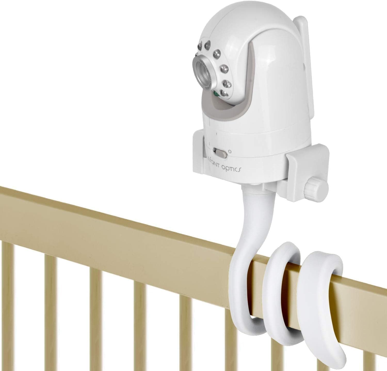 X spring Baby Monitor Mount, Universal Camera Stand Compatible with Infant Optics DXR 8 Pro and Most Monitors, No Tool Installation, Flexible Gooseneck for Crib Cot Shelf, Portable