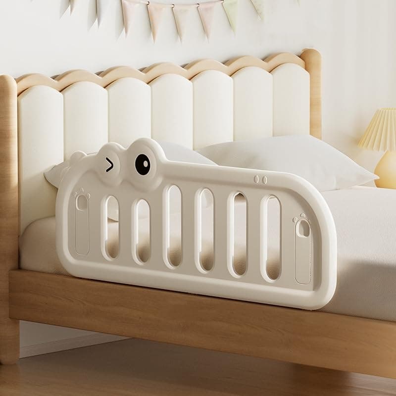 Andanna Bed Safety Rail for Kids, 86-117 cm Length, 4 Height Settings, Dino and Cloud Design,Extra Tall Child Safety Side Railing for Queen, King, Twin, and Bunk Size Beds (117 * 47cm Dinosaur 2 Pcs)