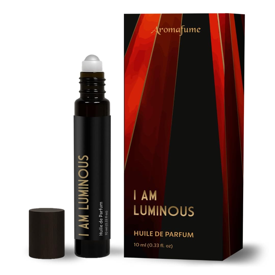 I Am Luminous | 10ml Perfume Oil Roll-On | Travel Size | Citrusy, Fruity, Fresh | Patchouli & Musk | Alcohol-Free, Clean | Luxury Scent, Premium Gifts, Long Lasting Fragrance | Aromafume