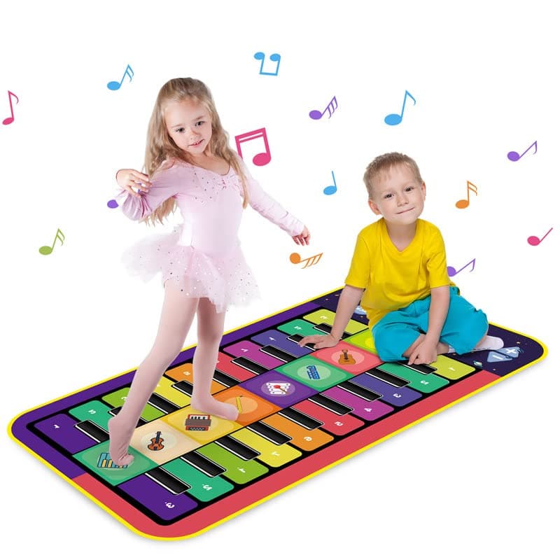 LinJie Piano Music Dance Mat, Baby Musical Matwith 8 Instrument Sounds, Baby Musical Mat With Speaker And Recording Function, For 3+ Years Old Kids Boys Girls
