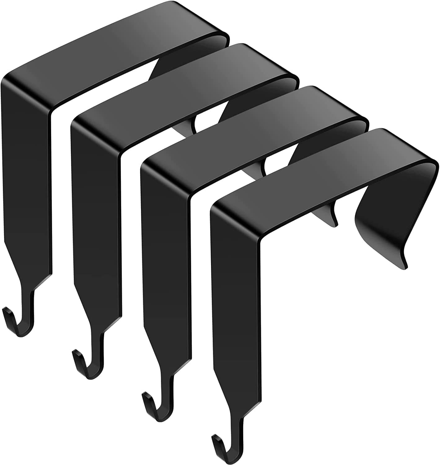 SYOSI Hook Over The Door Panel Wall Metal Over Door Hook Cubicle Picture Door Hanger for Clothing Over The Door Mirror Hooks Office Cubicle Whiteboard Hanger (Black, 4 Pieces)