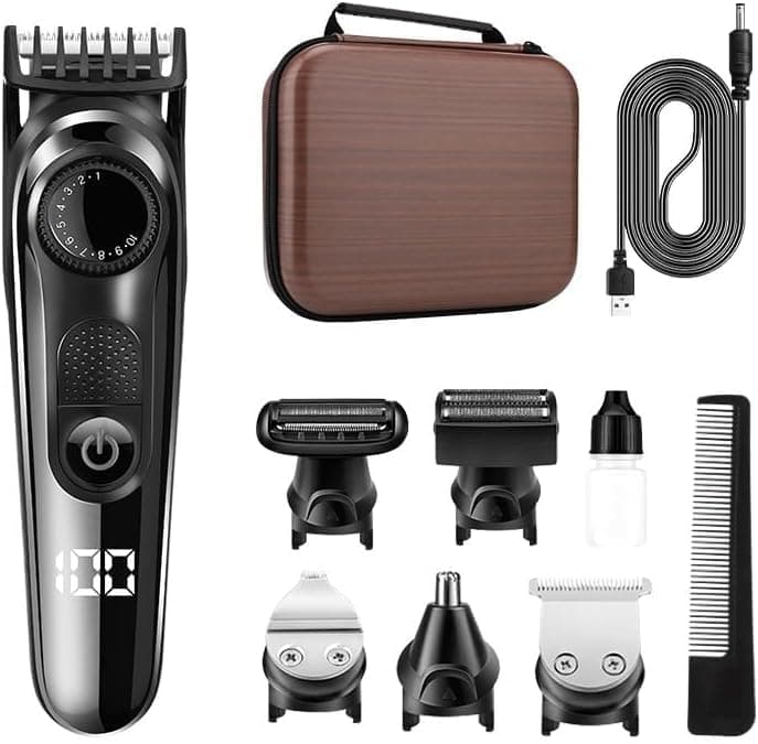 SupWolf Trimmer Shaver Hair Clippers for Men, 5 in 1 Trimmer Shaver Set, Hair Clipper Electr with Storage Bag, Multifunctional Men's Shaving, Hair Cutting, Nose Hair