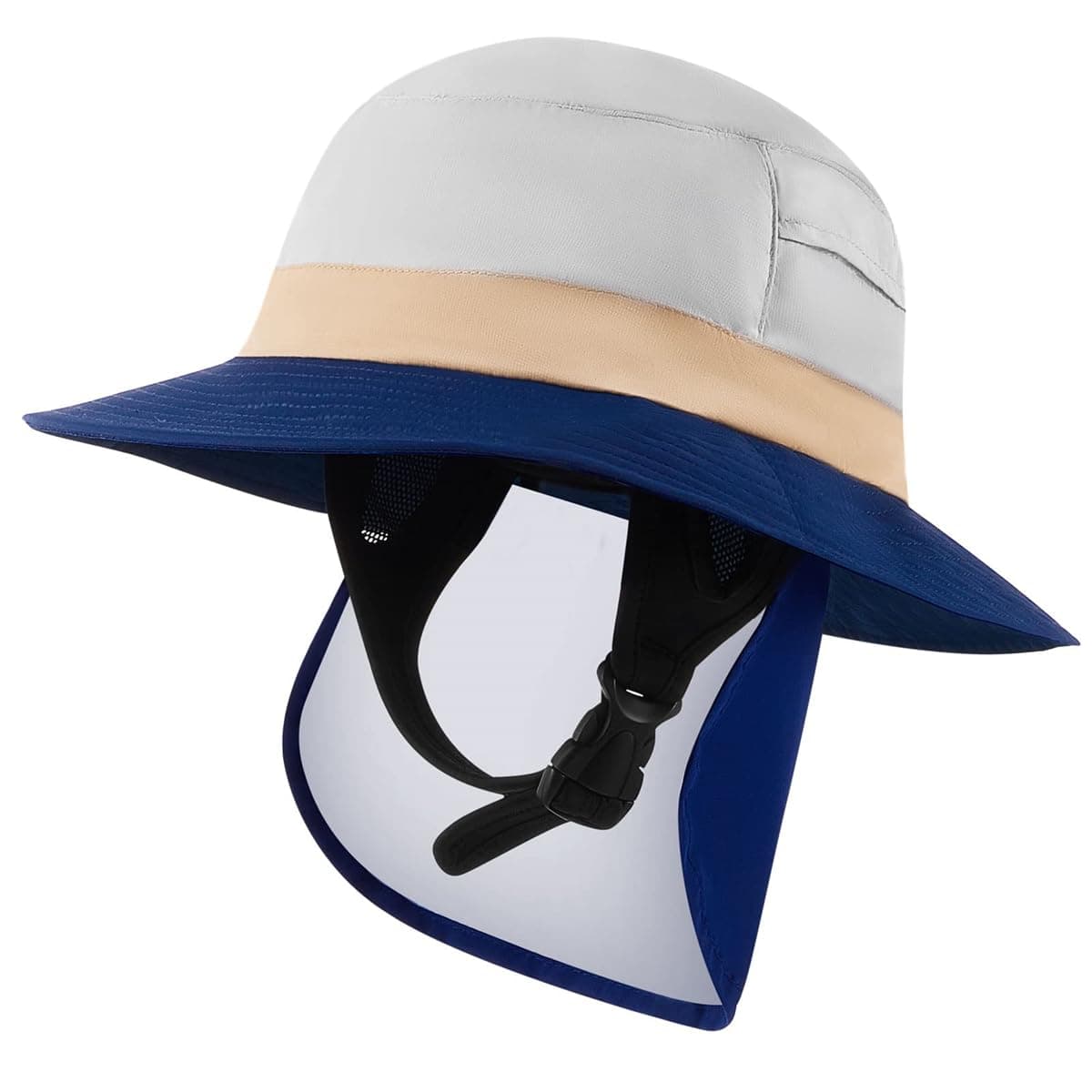 Surf Bucket Hat with Neck Flap, Waterproof Sun Fishing Hat for Men and Women, Outdoor UV Sun Protection Wide Brim Hat, Ideal for Surfing, Boating and Water Sports