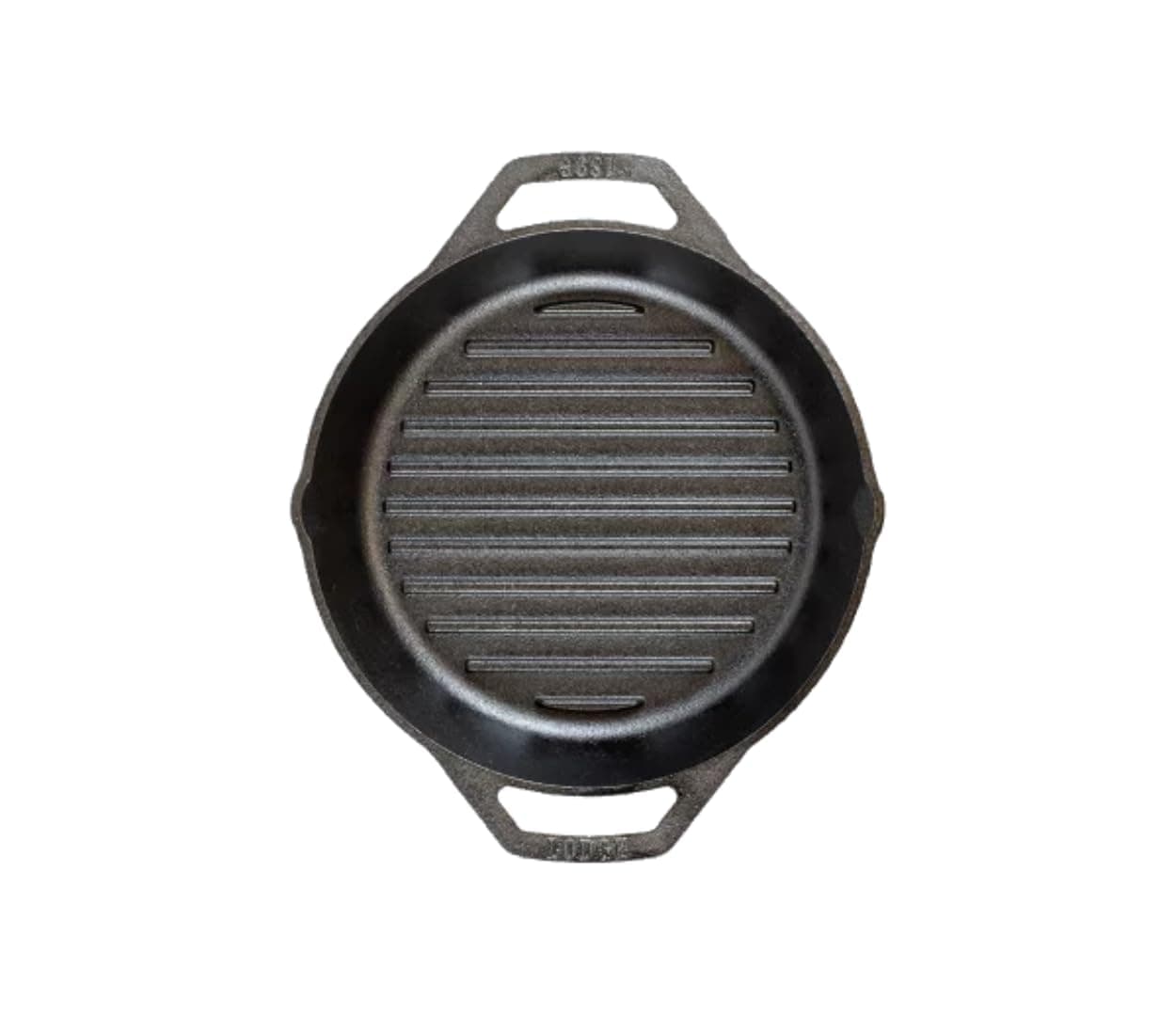 Ribbed Loop Handle Skillet | Cast Iron Ridged Grill Pan with Dual Handles for Stovetop, Oven, Grill & Campfire Cooking, Non-Toxic, Made in USA