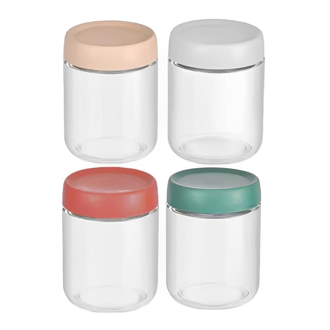 Overnight Oats Jars, 4 Pack 500 ML Glass Jars With Screw lids, Overnight Oats Container, Yogurt Pot For Homemade Oatmeal Salad Jam Pudding Chutney, Reusable Meal Prepare Glass Jar (16 Oz)