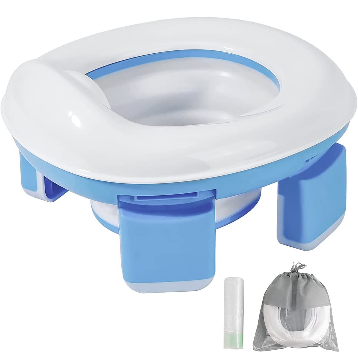 HANNEA Potty Training Chair for Baby, Portable Potty Training Seat, Foldable Potty Seat for Kids Travel, Baby Potty Seat for 0 to 5 Years with Storage Bag & 20pcs Trash Bag