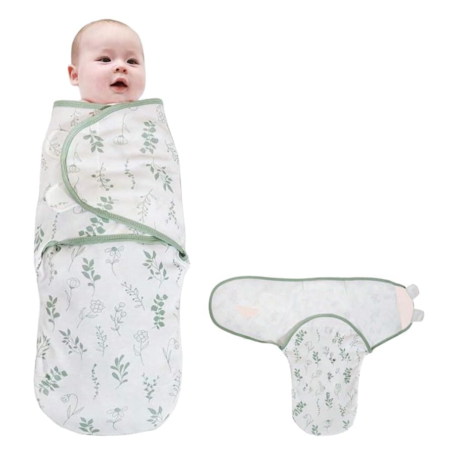 Baby Swaddles for Newborns 100% Organic Cotton, Adjustable Swaddle Sleep Sack 0-3 Months Newborn Swaddle Sack, Breathable Soft(Small)