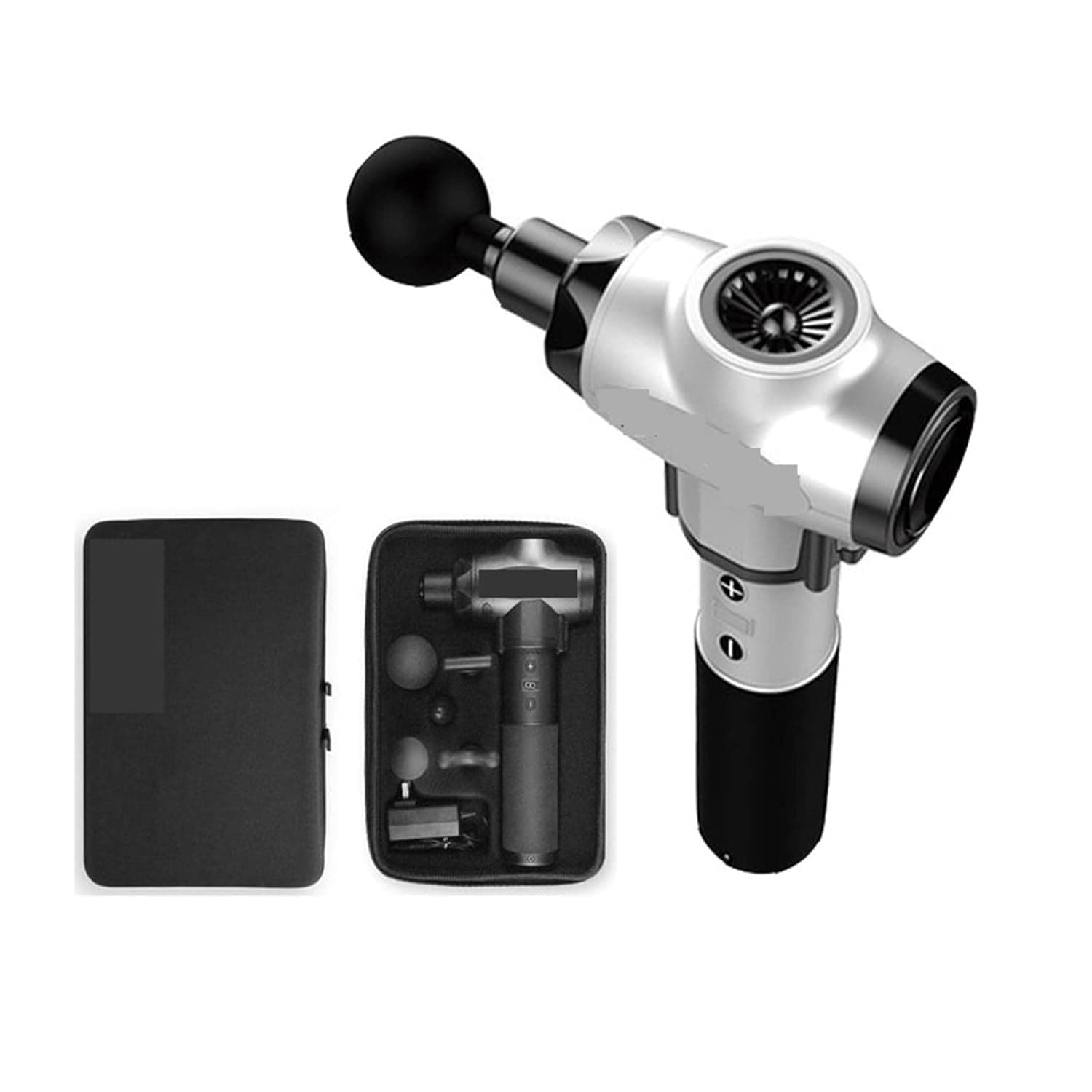 5 Head Body Massage Gun Muscle Stimulator Vibrating Body Massager Electronic Massager Body Relaxation Slimming (Color : Silver, Size : 1)