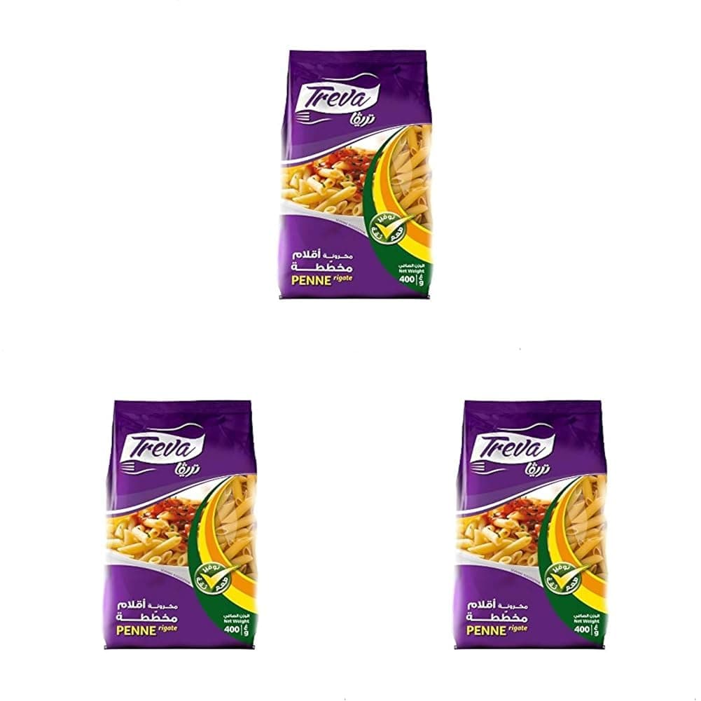 Treva Macaroni Penne Rigate - 400 Gm (Pack of 3)