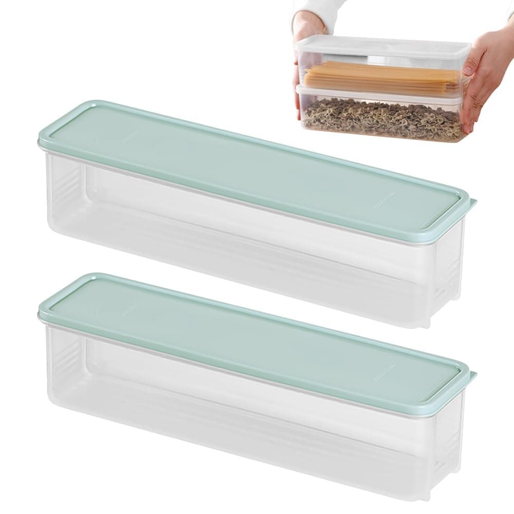 Food Storage Containers, Airtight Stackable Durable BPA-Free Crisper Boxes with Lids, Fresh-Keeping Meal Prep Organizer for Refrigerator and Kitchen, Space-Saving 2pcs Set, Blue