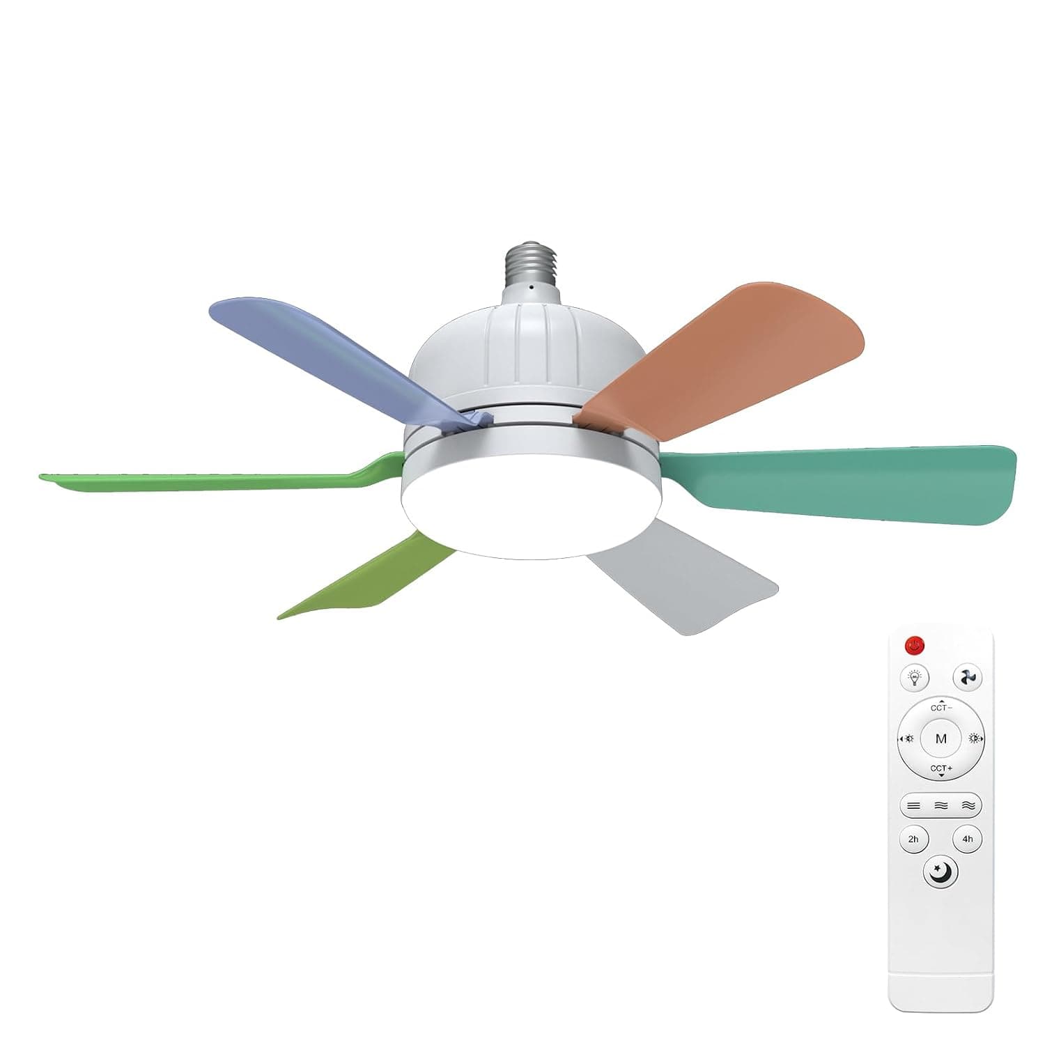 Labymos Silent Removable Fan Blade Fan Light Six Blade Fan Light 3000K-6500K Color Temperature Adjustable With Remote Control for Home Bedroom Kids Study Room Living Room