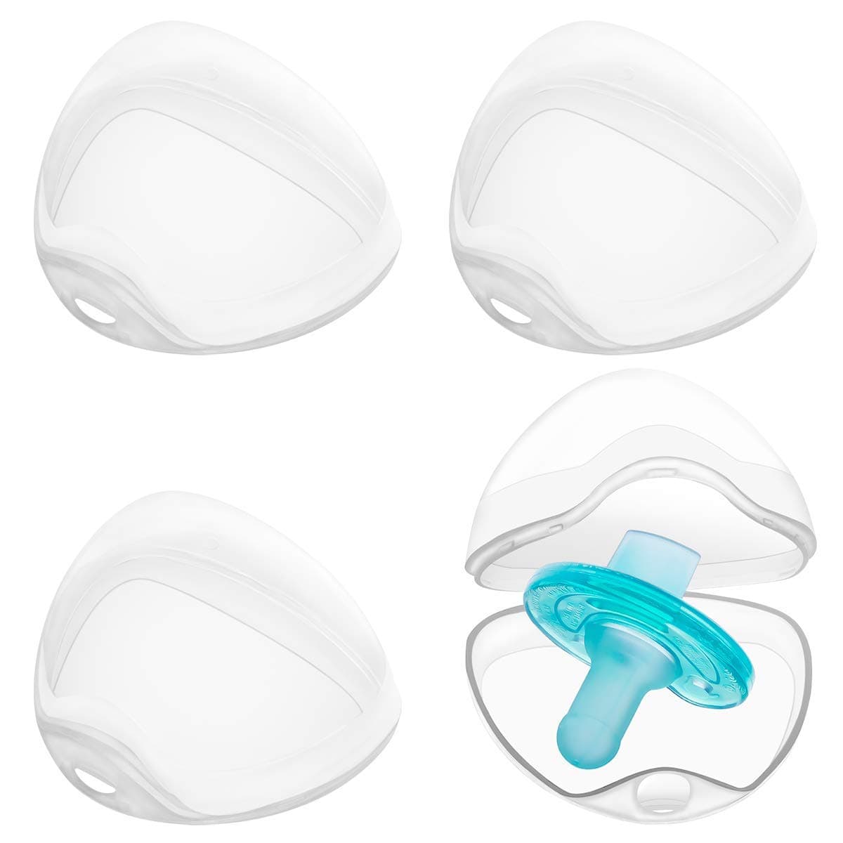 Pacifier Case Pacifier Holder Case Pacifier Clip Binky Holder Case Pacifier Box Pacifier Accessories 4 Pack Transparent