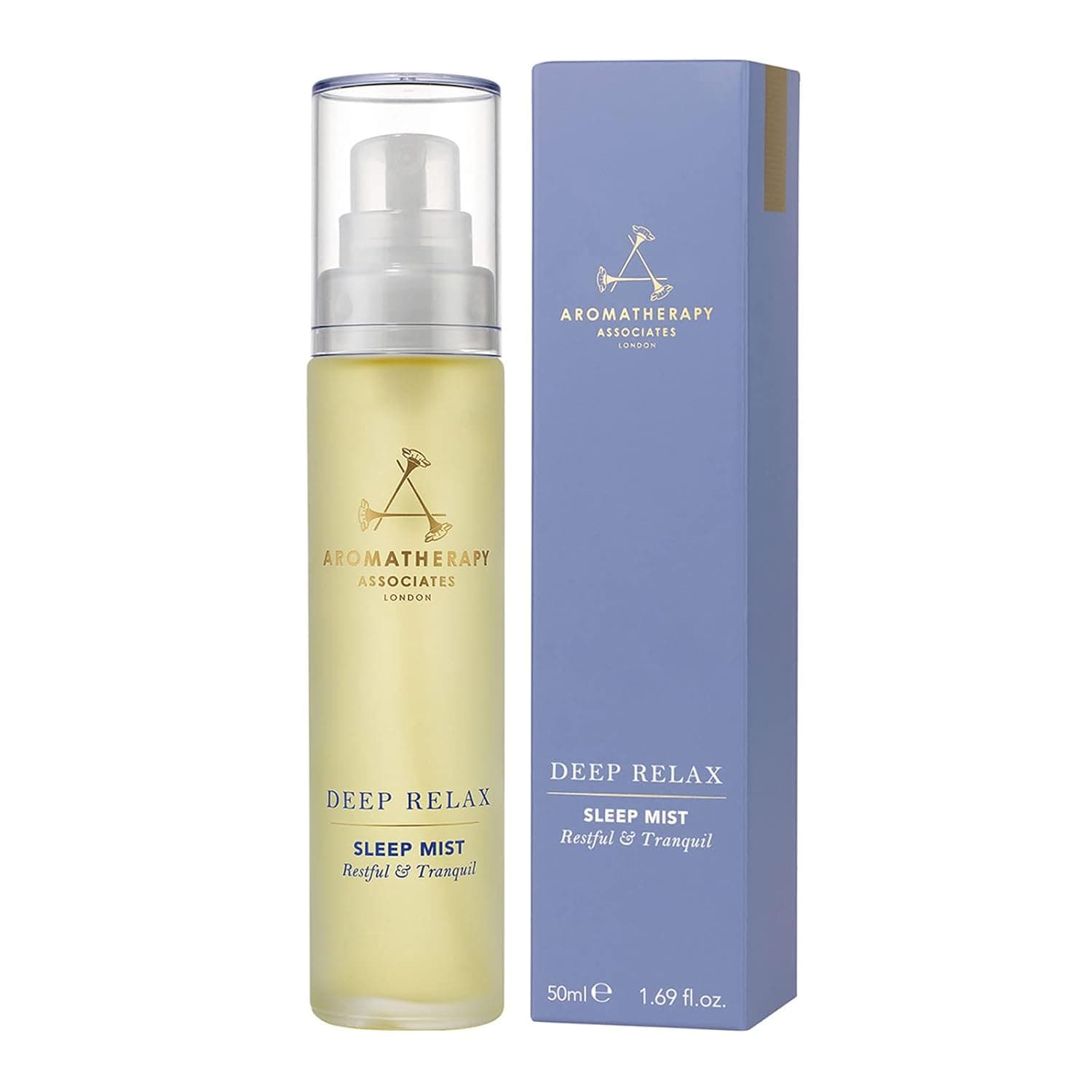 Aromatherapy Associates Deep Relax Sleep Mist, 50 ml. Our Highly Efficacious, Hand-Crafted Blend includes Grounding Vetiver, Soothing Camomile and Relaxing Sandalwood Pure Essential Oils