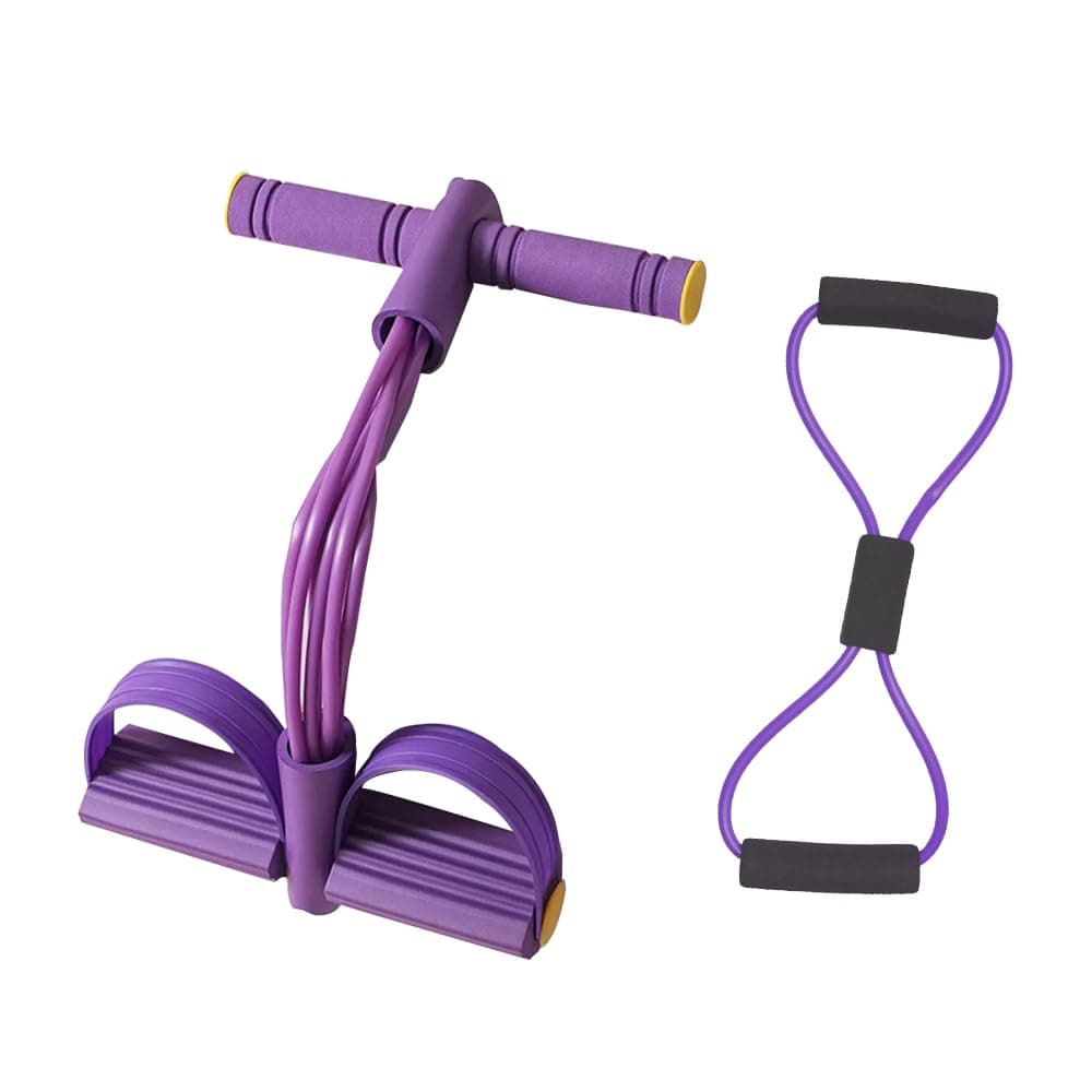 Pedal Resistance Band, Purple, Sit-Up Exercise Equipment, Fitness Training Tool,8 Resistance Bands