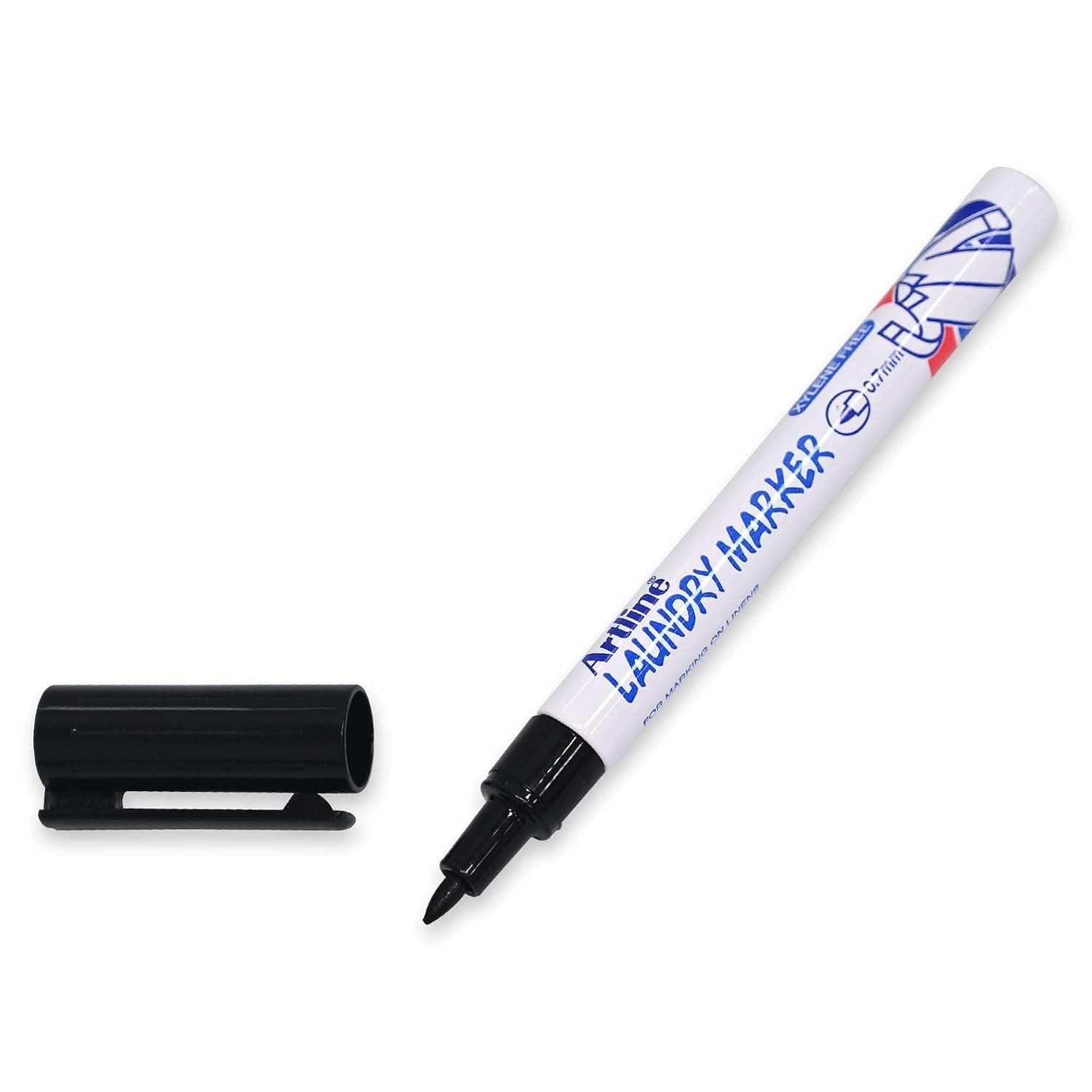 Artline Laundry Marker, 750 Black, Blister Pack - ARMK750BK-BP